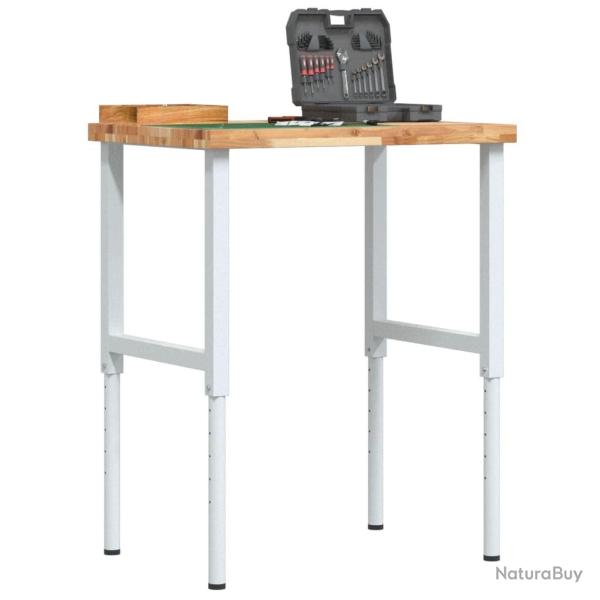 �tabli 80x60x(73-99,5) cm bois de ch�ne massif rectangulaire