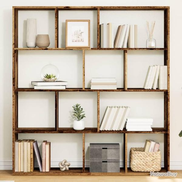 Biblioth�que vieux bois 132x29x141,5 cm bois d'ing�nierie