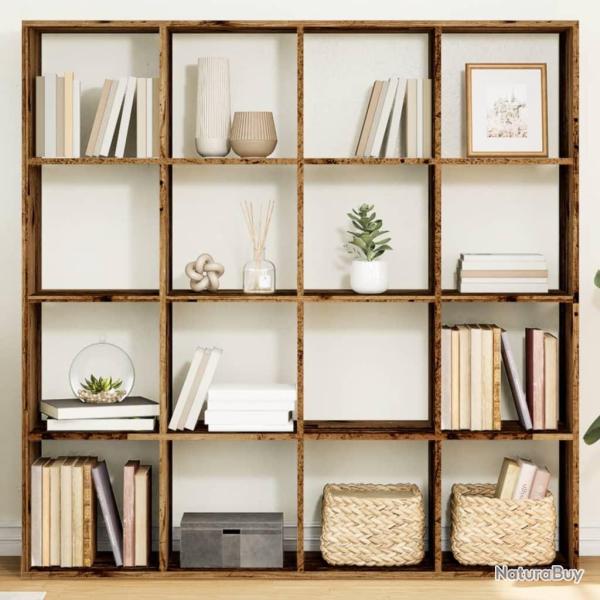 Biblioth�que vieux bois 137,5x29x137,5 cm bois d'ing�nierie