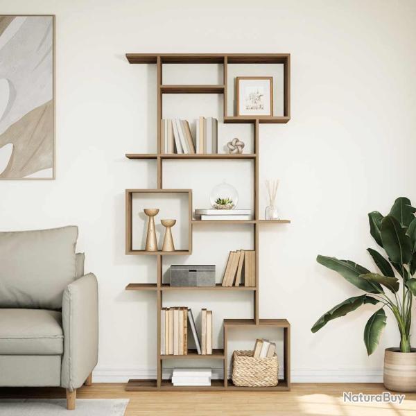 Biblioth�que ch�ne artisanal 92x29x188 cm bois d'ing�nierie