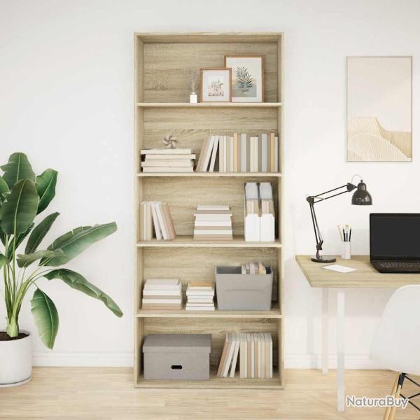 Biblioth�que ch�ne sonoma 80x30x189 cm bois d'ing�nierie