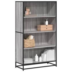 Biblioth&egrave;que sonoma gris 80,5x35x139 cm bois d'ing&eacute;nierie