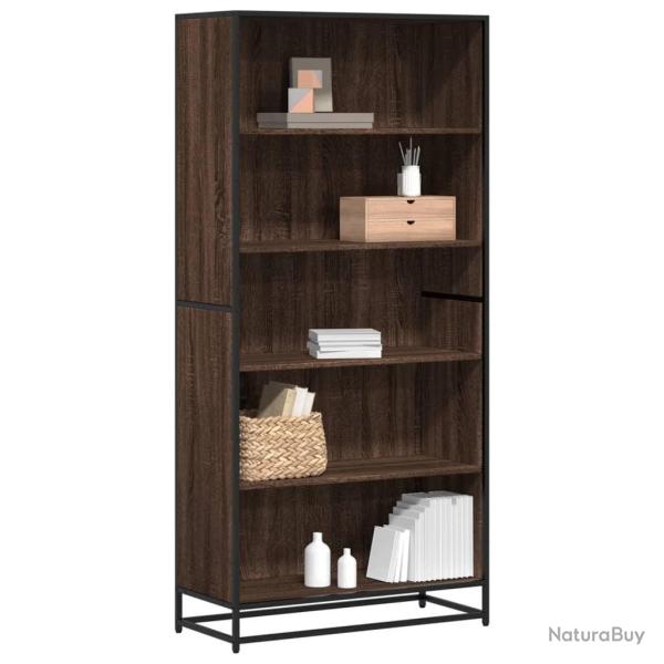 Biblioth�que ch�ne marron 80,5x35x170,5 cm bois d'ing�nierie