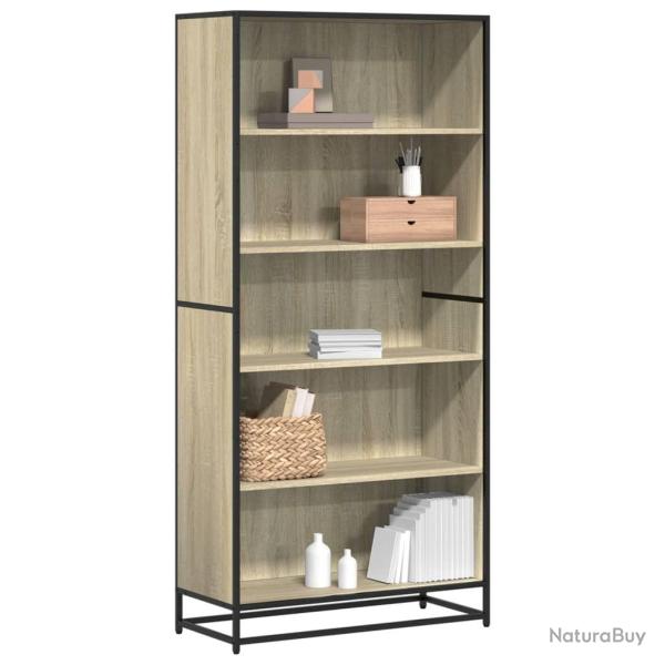 Biblioth�que ch�ne sonoma 80,5x35x170,5 cm bois d'ing�nierie