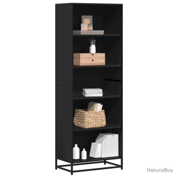Biblioth�que noir 60x35x170,5 cm bois d'ing�nierie