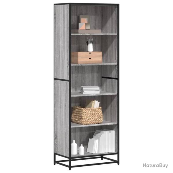Biblioth�que sonoma gris 60x35x170,5 cm bois d'ing�nierie