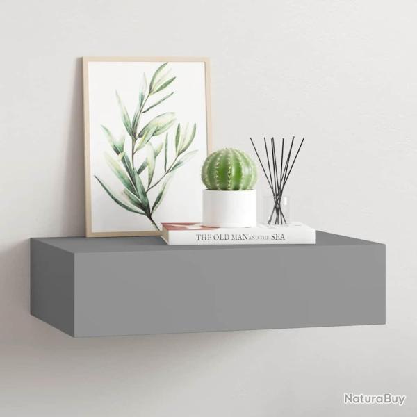 �tag�re � tiroir murale gris 40x23,5x10 cm MDF