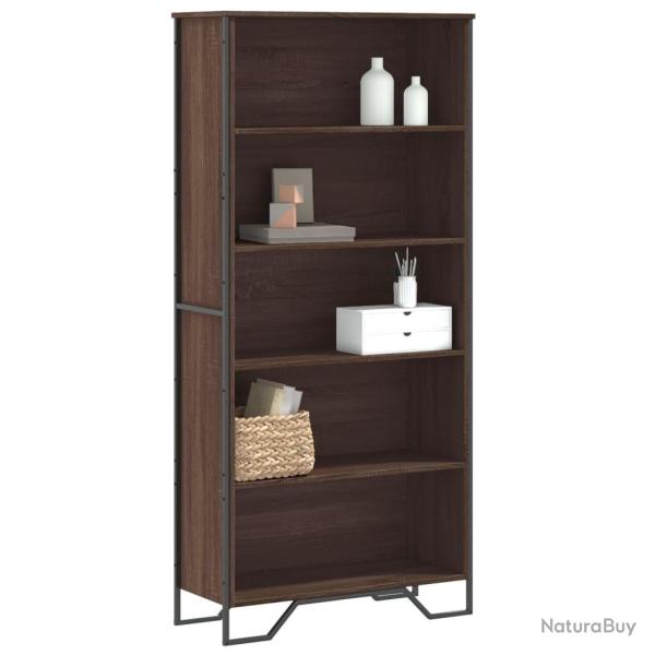 Biblioth�que ch�ne marron 80x31x169 cm bois d'ing�nierie