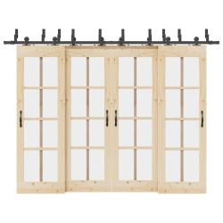 Kit de quincaillerie de porte coulissante 305 cm acier noir