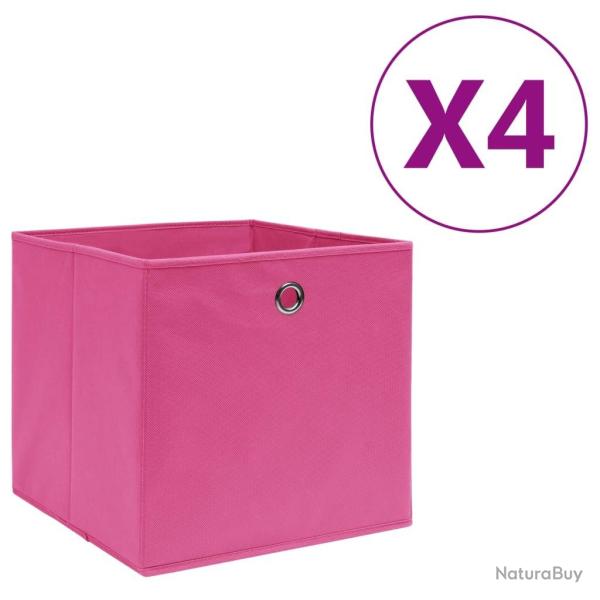 Bo�tes de rangement 4 pcs Tissu intiss� 28x28x28 cm Rose