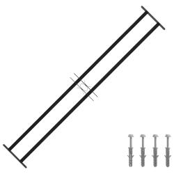 Grille de Fen&ecirc;tre 176 x 30 cm Acier enduit de poudre Noir