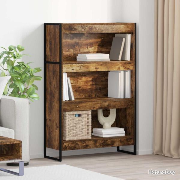 Biblioth�que Ch�ne Fum� 80 x 30 x 121 cm Bois d'ing�nierie