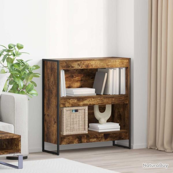 Biblioth�que Ch�ne Fum� 80 x 30 x 86,5 cm Bois d'ing�nierie