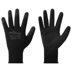 Gants de Travail 12 pcs Noir 10 / xl Polyester