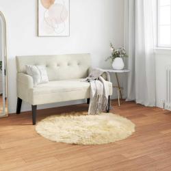 Tapis en fausse TAFALLA Cr&egrave;me &Oslash; 80 cm Polyester