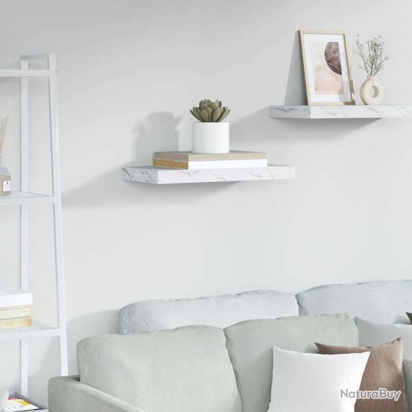 �tag�re Murale Marbre blanc 50 x 23 x 4 cm Bois d'ing�nierie