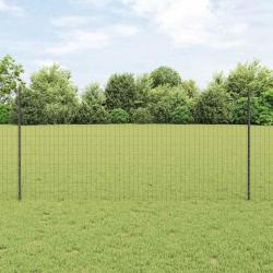 Cl&ocirc;ture avec poteau Gris 1,2 x 10 m Acier et PVC