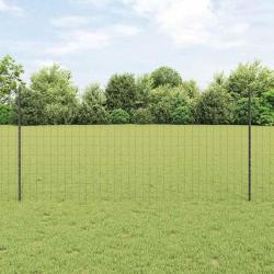 Cl&ocirc;ture avec poteau Gris 1,2 x 10 m Acier et PVC