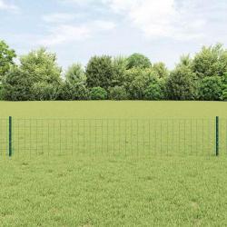 Cl&ocirc;ture avec poteau Vert 0,4 x 10 m Acier et PVC
