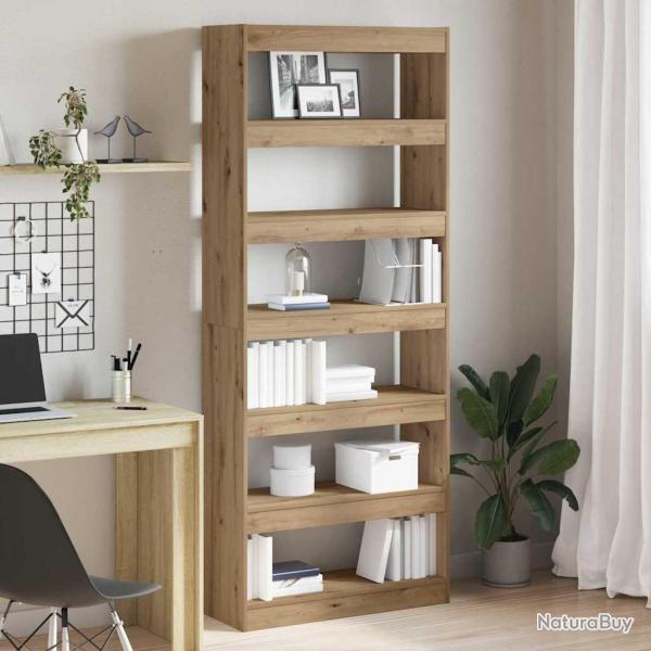 Biblioth�que Ch�ne artisanal 80 x 30 x 198 cm Bois d'ing�nierie