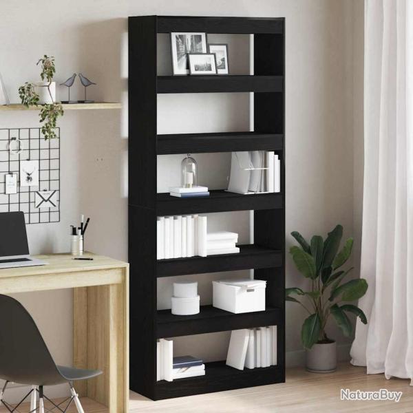 Biblioth�que Ch�ne noir 80 x 30 x 198 cm Bois d'ing�nierie