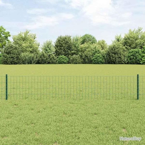 Cl�ture avec poteau Vert 0,4 x 10 m Acier et PVC