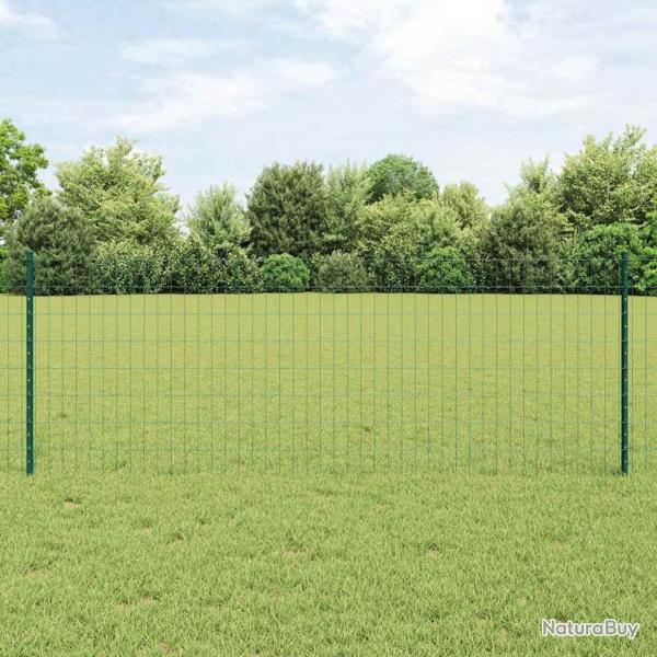 Cl�ture avec poteau Vert 0,8 x 10 m Acier et PVC