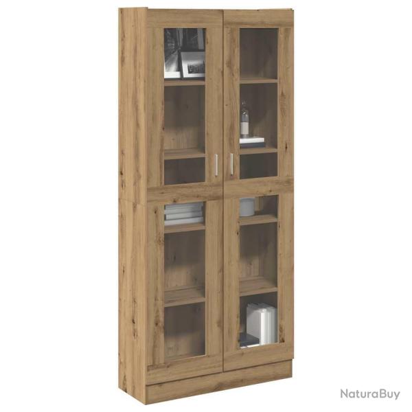 Buffet haut ch�ne artisanal 82,5x30,5x185 cm bois d'ing�nierie