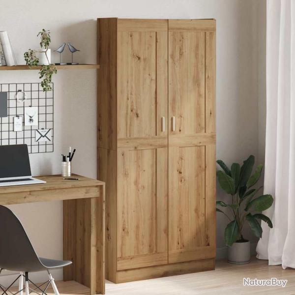 Buffet haut ch�ne artisanal 82,5x30,5x185 cm bois d'ing�nierie
