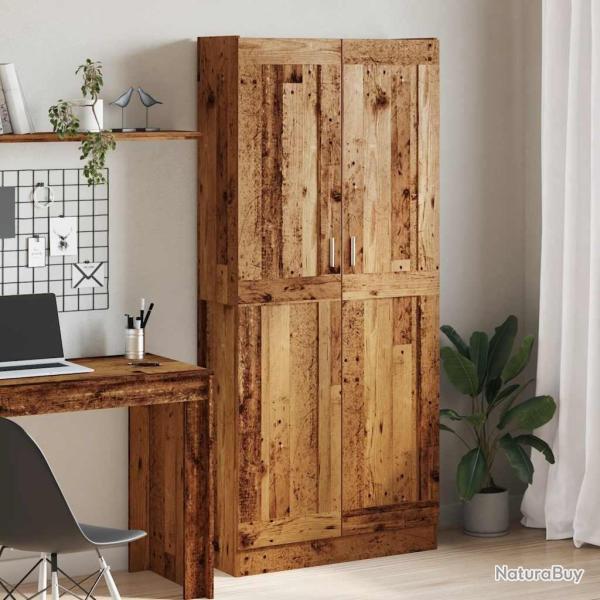 Buffet haut vieux bois 82,5x30,5x185 cm bois d'ing�nierie