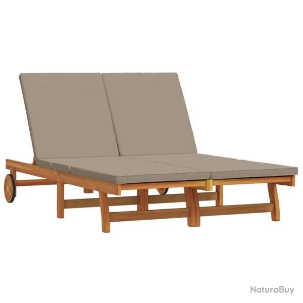 Transat Marron 125 x 200 x 84 cm Bois d'Acacia Massif
