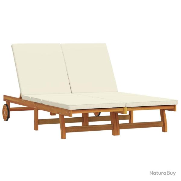 Transat Marron 125 x 200 x 84 cm Bois d'Acacia Massif