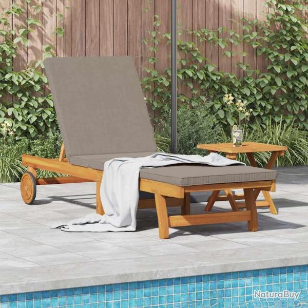 Transat 1-personne 2 pcs Marron Bois d'Acacia Massif