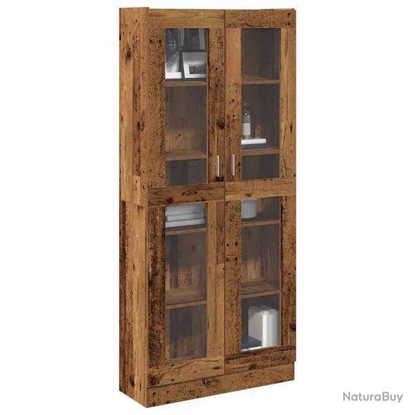 Buffet haut vieux bois 82,5x30,5x185 cm bois d'ing�nierie