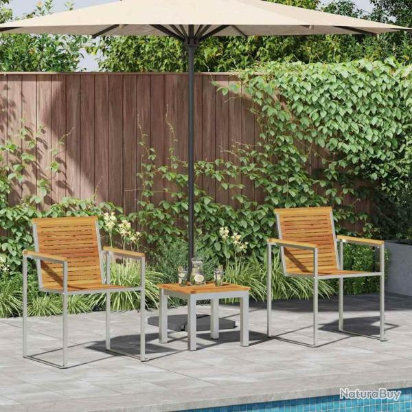 Transat 3 pcs Marron Bois d'Acacia Massif