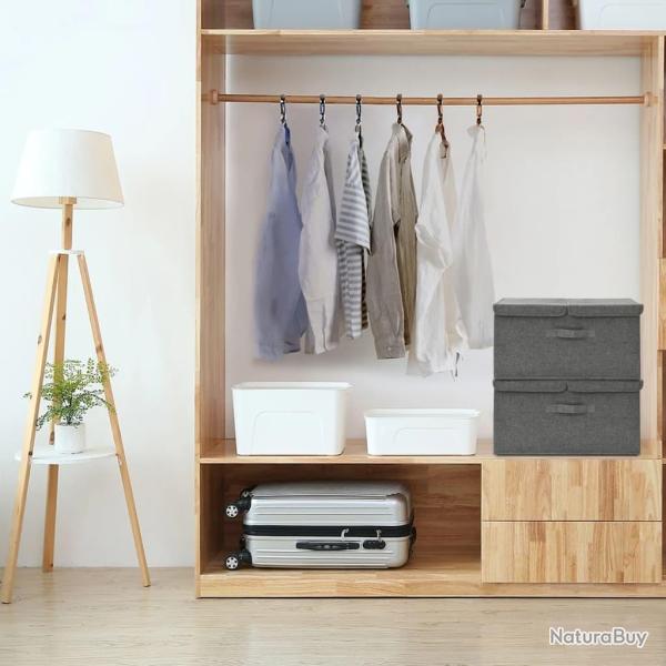 Bo�tes de rangement 2 pcs Tissu 50x30x25 cm Anthracite