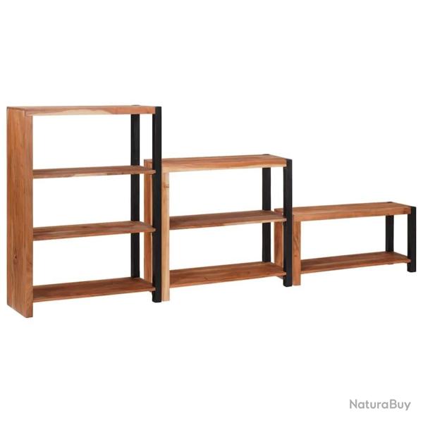 �tag�re 3 pcs Marron 80 x 30 x 110 cm Bois d'Acacia Massif