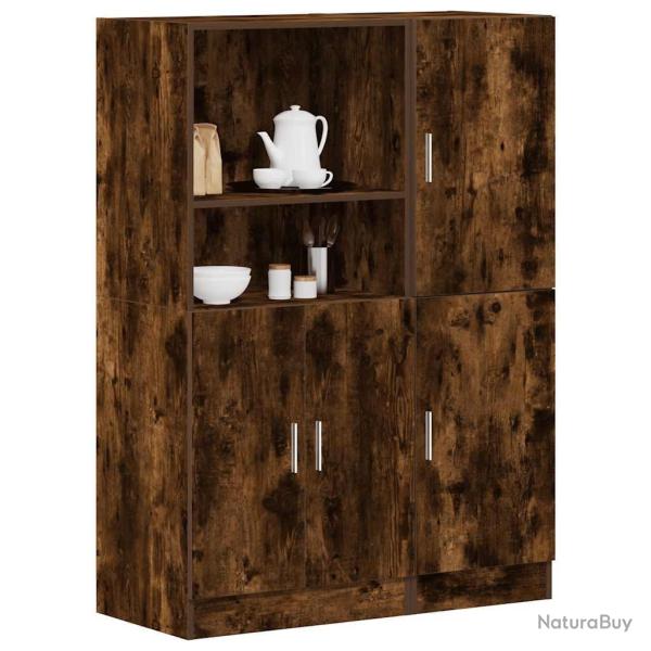 Ensemble d'armoires de cuisine 2 pcs ch�ne fum� bois ing�nierie