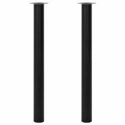 Pied de table t&eacute;lescopique 2 pcs Noir 710 mm - 1100 mm