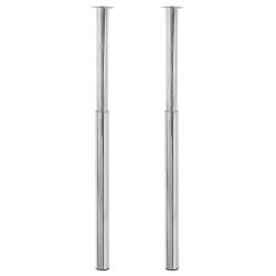 Pieds de table t&eacute;lescopique 2 pcs Chrome 710 mm - 1100 mm
