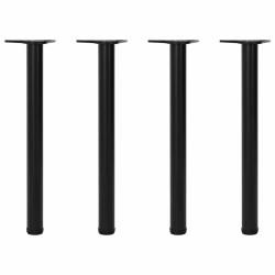 4 pieds de table r&eacute;glables en hauteur 710 mm Noir