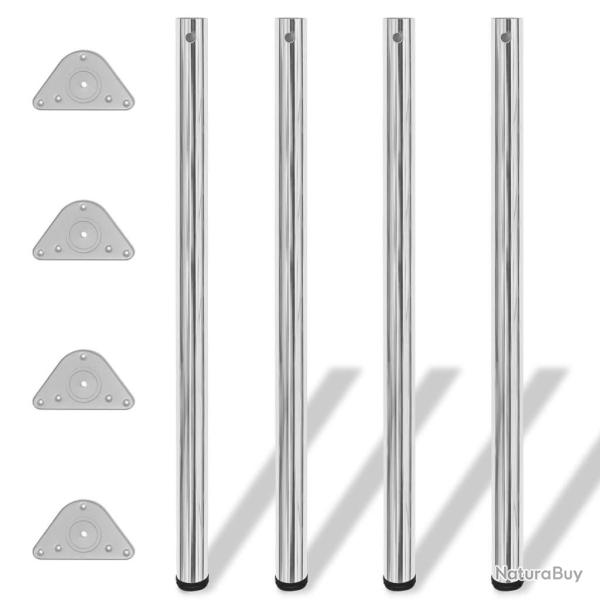 4 pieds de table r�glables en hauteur 1100 mm Chrom�