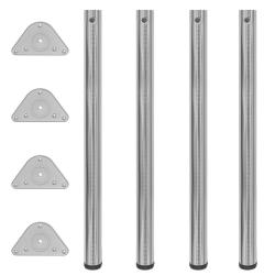 4 pieds de table r&eacute;glables en hauteur 870 mm Nickel bross&eacute;