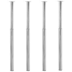 Pieds de table t&eacute;lescopiques 4 pcs Chrome 710 mm - 1100 mm
