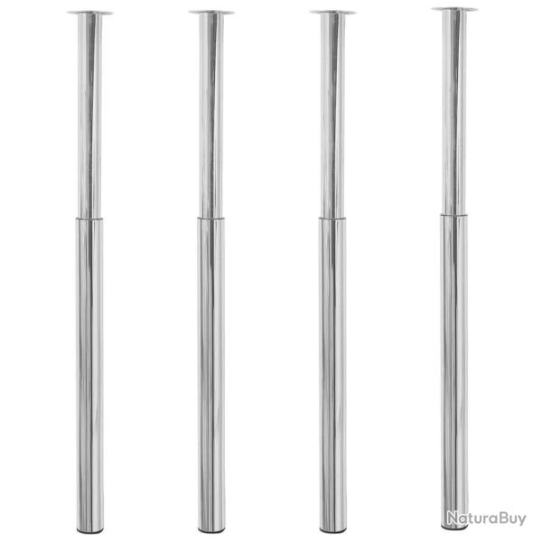 Pieds de table t�lescopiques 4 pcs Chrome 710 mm - 1100 mm