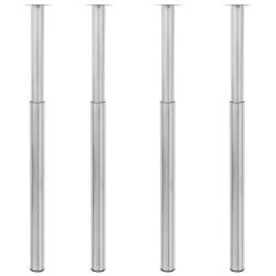 Pieds de table t&eacute;lescopiques 4 pcs Acier inoxydable 710 mm-1100 mm