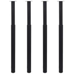 Pieds de table t&eacute;lescopiques 4 pcs Noir 710 mm - 1100 mm