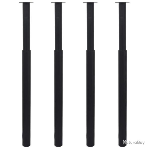 Pieds de table t�lescopiques 4 pcs Noir 710 mm - 1100 mm