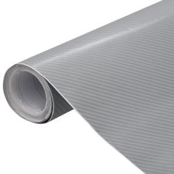 Films 4D de voiture 2 pcs Argent&eacute; 100x150 cm