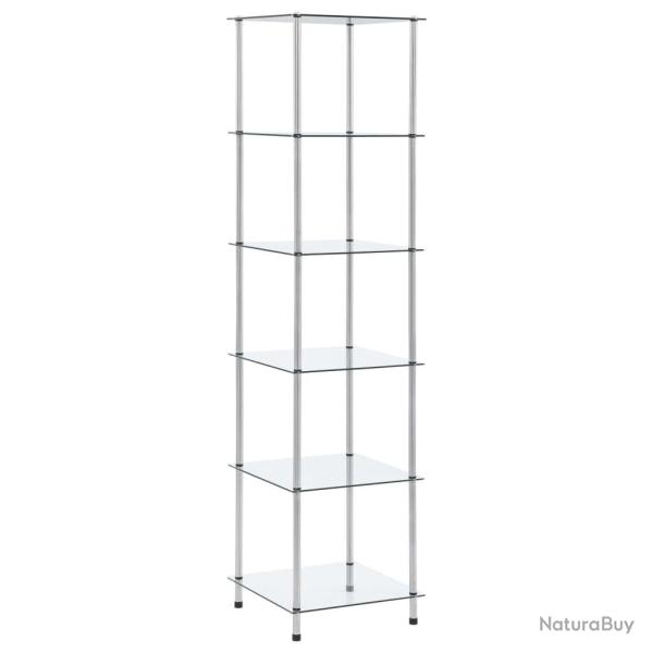 �tag�re 6 niveaux Transparent 40x40x160 cm Verre tremp�
